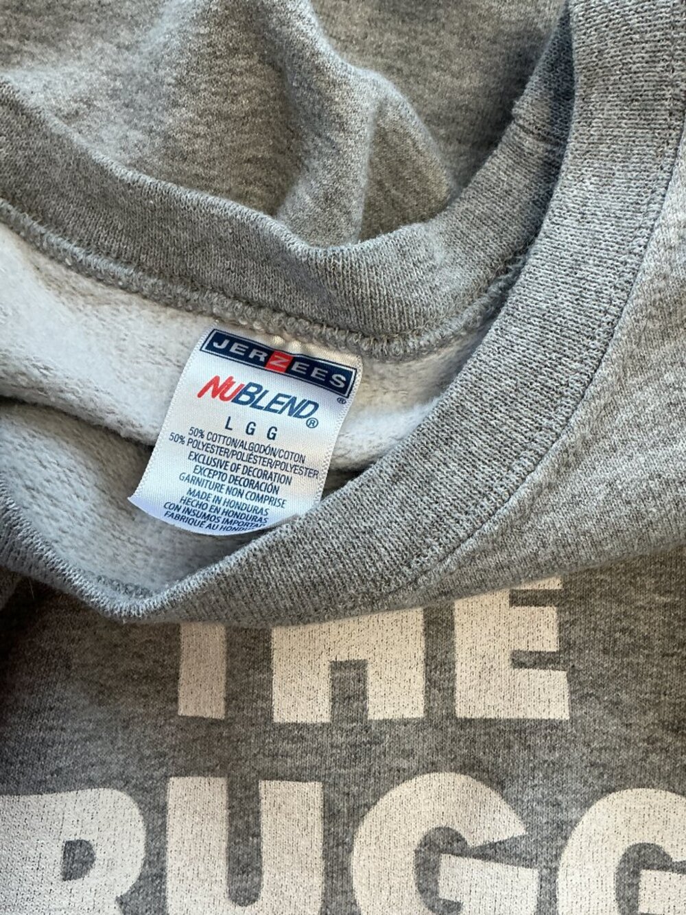Jerzees NuBlend Christian Faith Crewneck Sweatshirt Gray The Struggle Is Real L - Picture 4 of 9